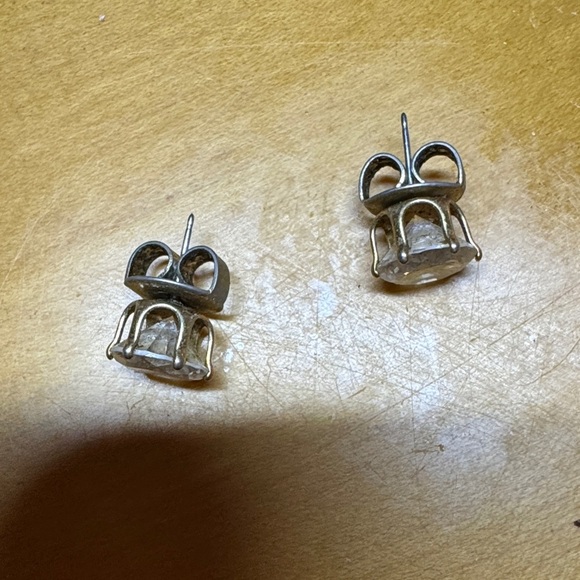 Trifari Gold and Silver Stud Earrings - Picture 3 of 3